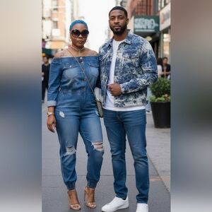 Tunellus Men' Tye Dye Denim Jacket (NWT)